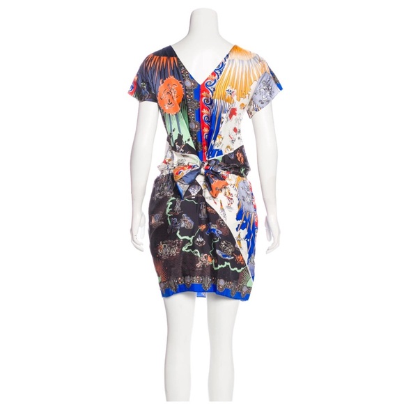 Carven - Pure Silk Multicolour Mythological Mini Dress - Picture 3 of 9